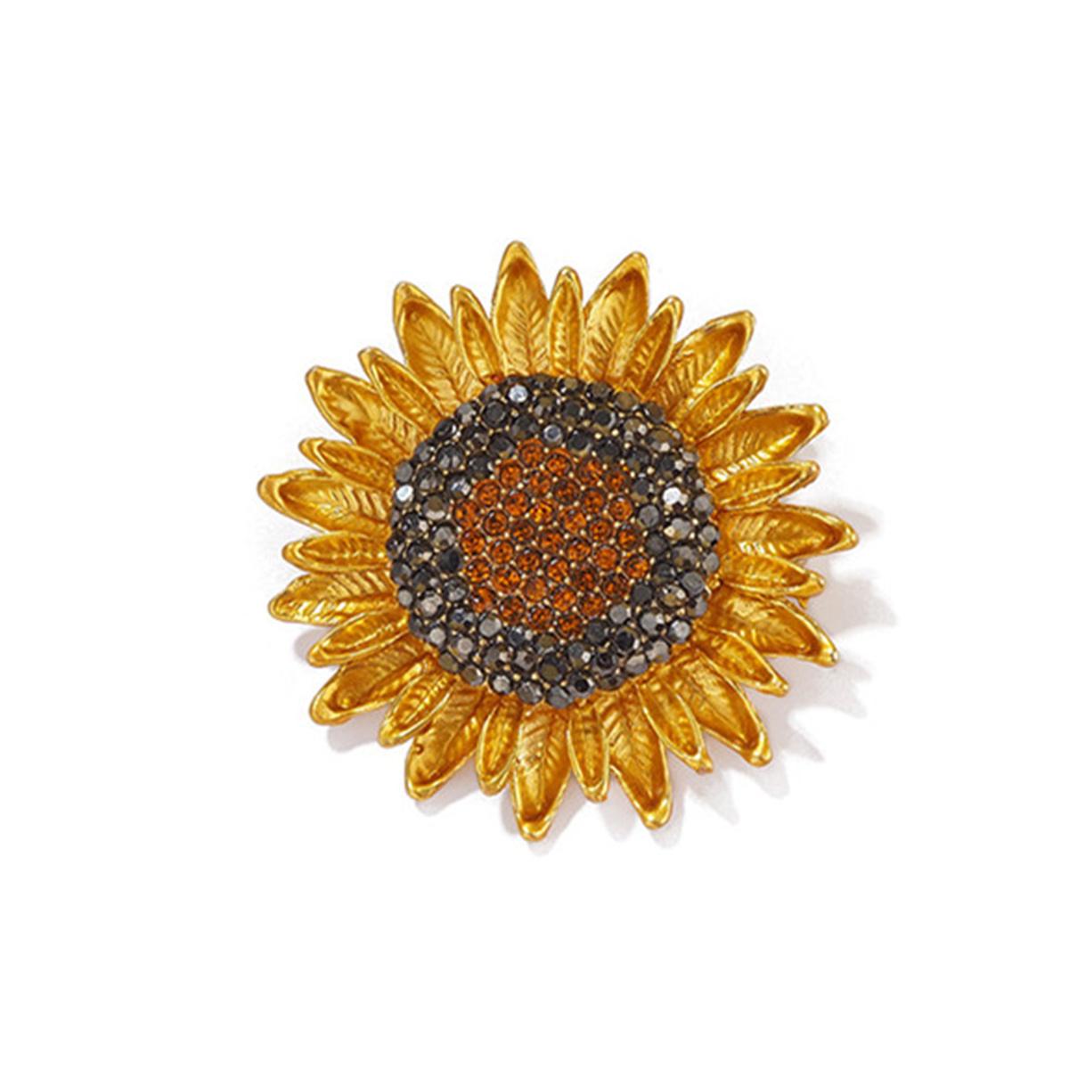 1Pc Fashionable and Exquisite Sunflower Brooch for Men and Women Creative Retro Personality Pin Party Birthday Gift Souvenir