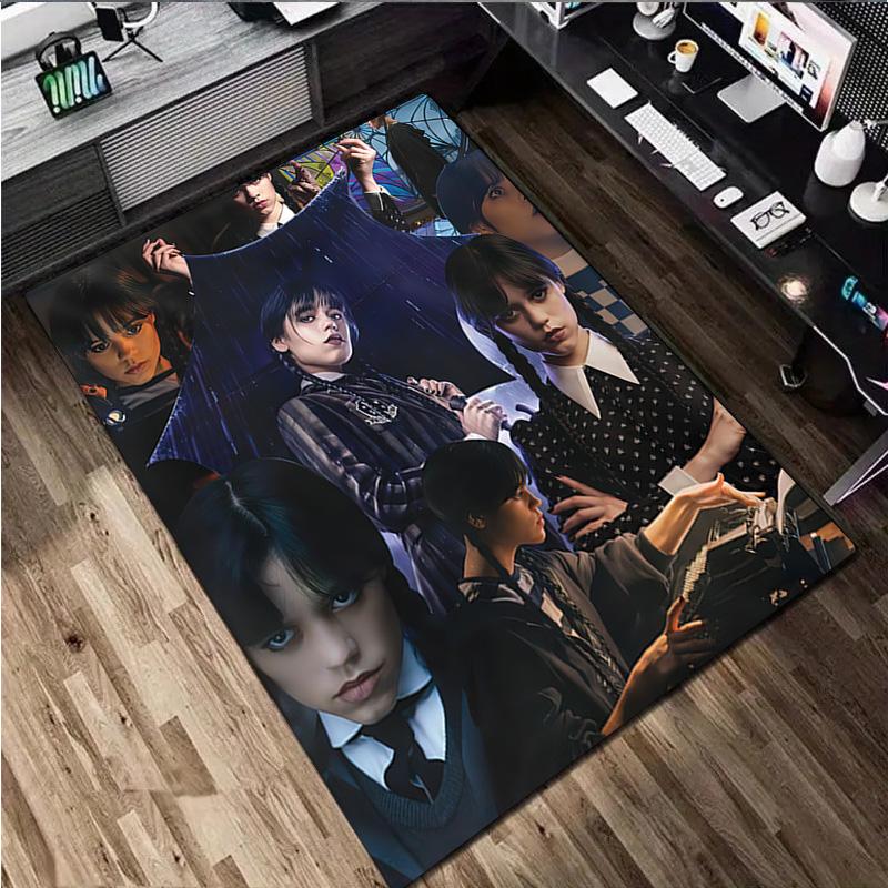 1 Tapis Imprimé Mercredi - Tapis de Décoration Intérieure Pour Salon Chambre Sol Espace Chaise d'Ordinateur