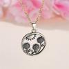 Female Round Stone Sunflower Pendant Necklace Vintage Gold Color Wedding Jewelry For Women