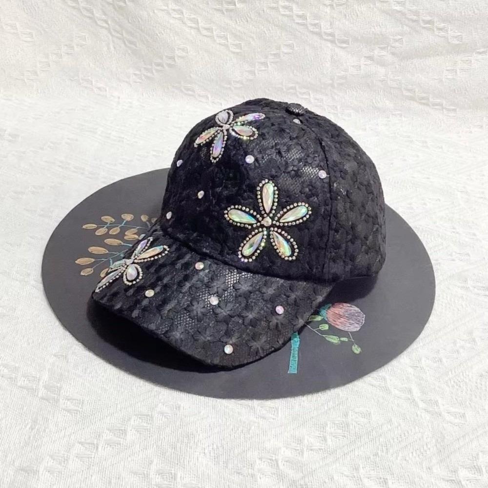 

New Versatile Women s Baseball Cap Adjustable Denim Outdoor Sunshade Hat Hat Washed With Diamond Inlaid Duckbill Hat Summer