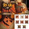 Sturdy Polyester Halloweens Throw Pillowcase With Closure Seasonal Embroidery Sofa Bedroom