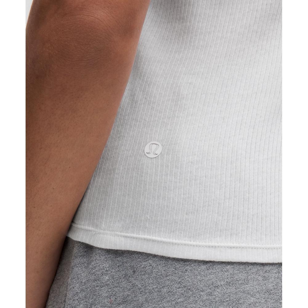 Lululemon Sheer Cotton Ribbed Tank Top White