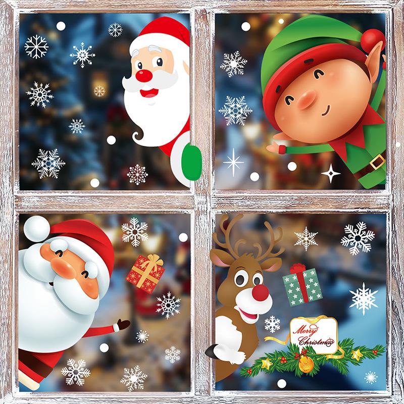 Santa Claus Christmas Wall & Glass Decoration Stickers for Bedrooms & Living Rooms