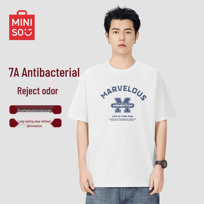 

MINISO Men s Round Neck Short Sleeve T-shirt XL