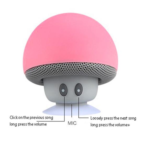 Portable Mini Cute Mushroom Waterproof Sucker Bluetooth-compatible Speaker Bass Sound Box