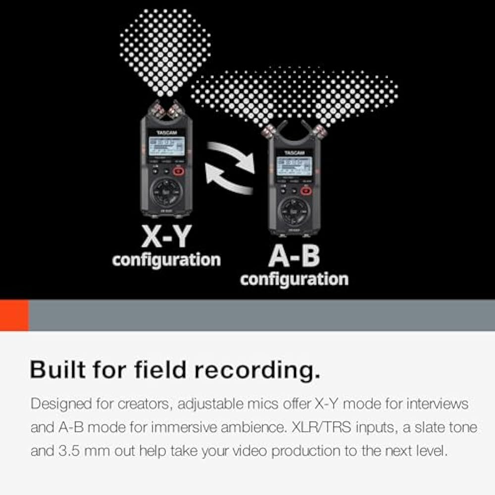 TASCAM DR-40XP 4 Channel 32 Bit Float Portable Handheld Field Recorder with USB-C Audio Interface...