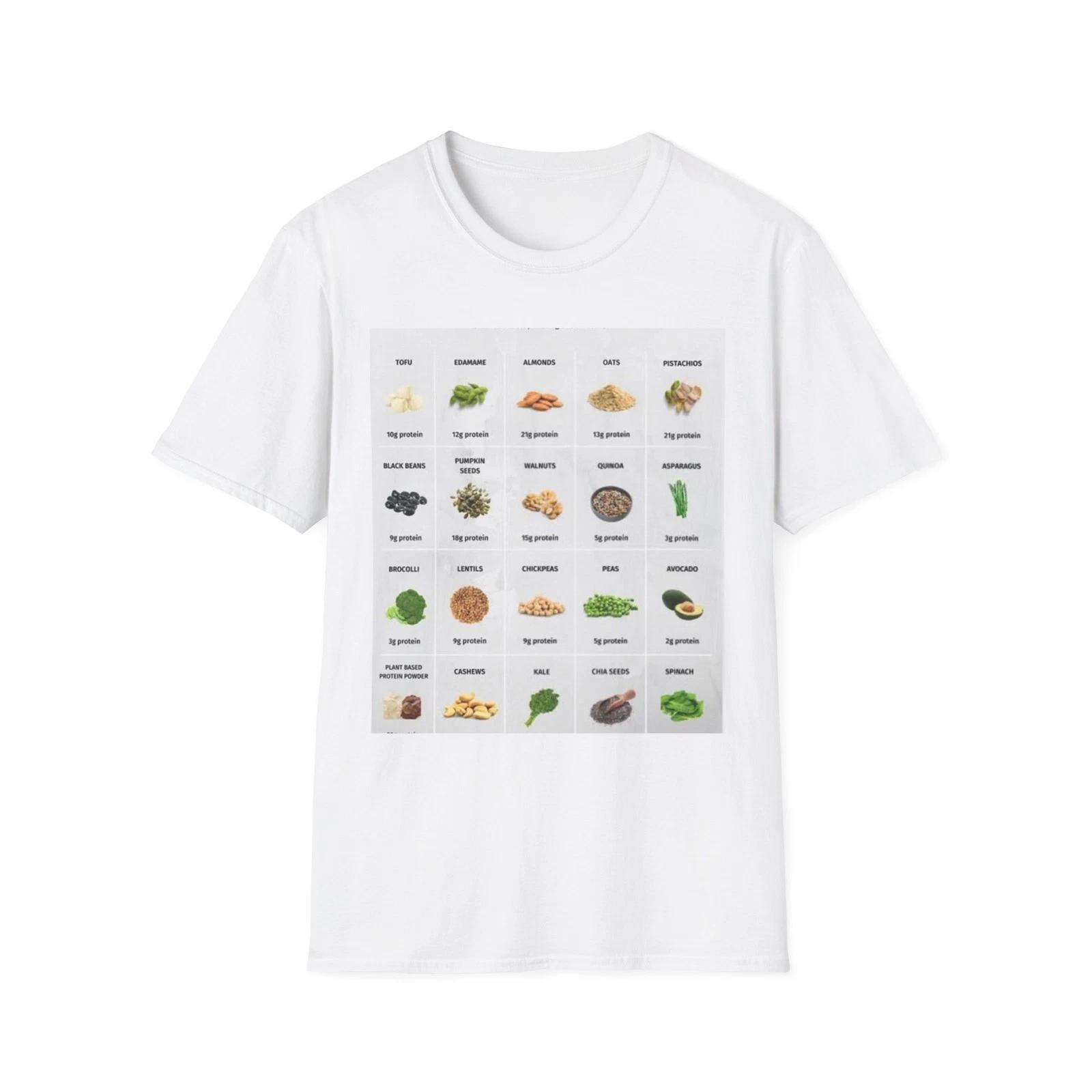 Vibrant Vegan Food Chart T-Shirt, Plant-Based Apparel, Gift for Vegans, [...] L