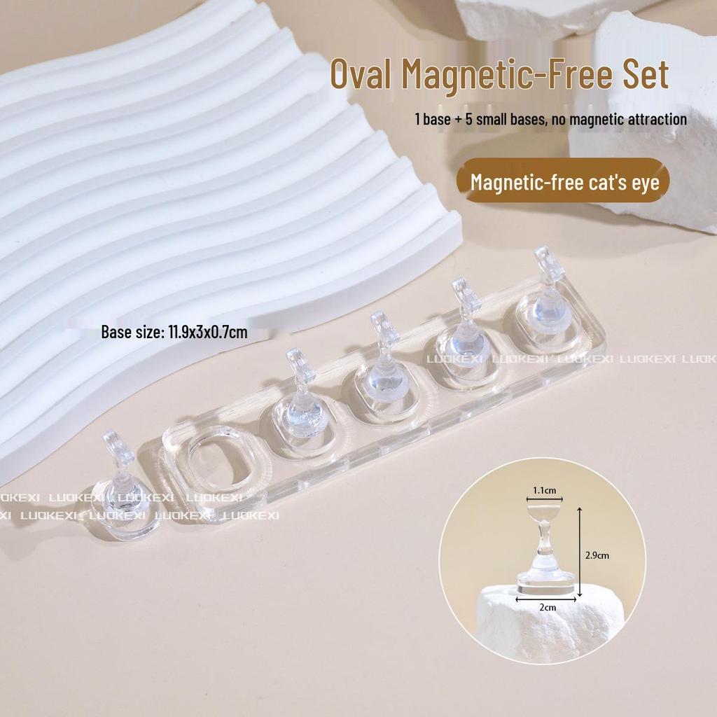 Transparent Acrylic Cat Eye Nail Plate Holder for Manicure