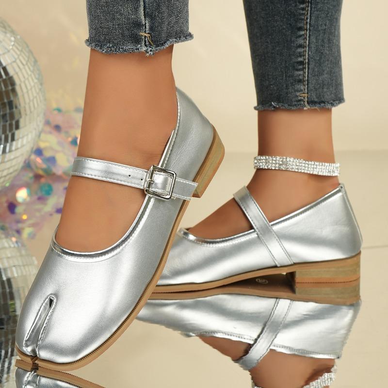 Fashion 2025 Spring/Autumn New Retro Toe Women's Low Top Shoes Fashion Luxury Buckling Ballet Flats Women's Shoes Zapatos De Mujer