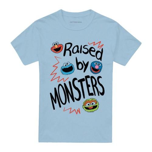 Sesame Street Unisex Adult Raised By Monsters T-Shirt