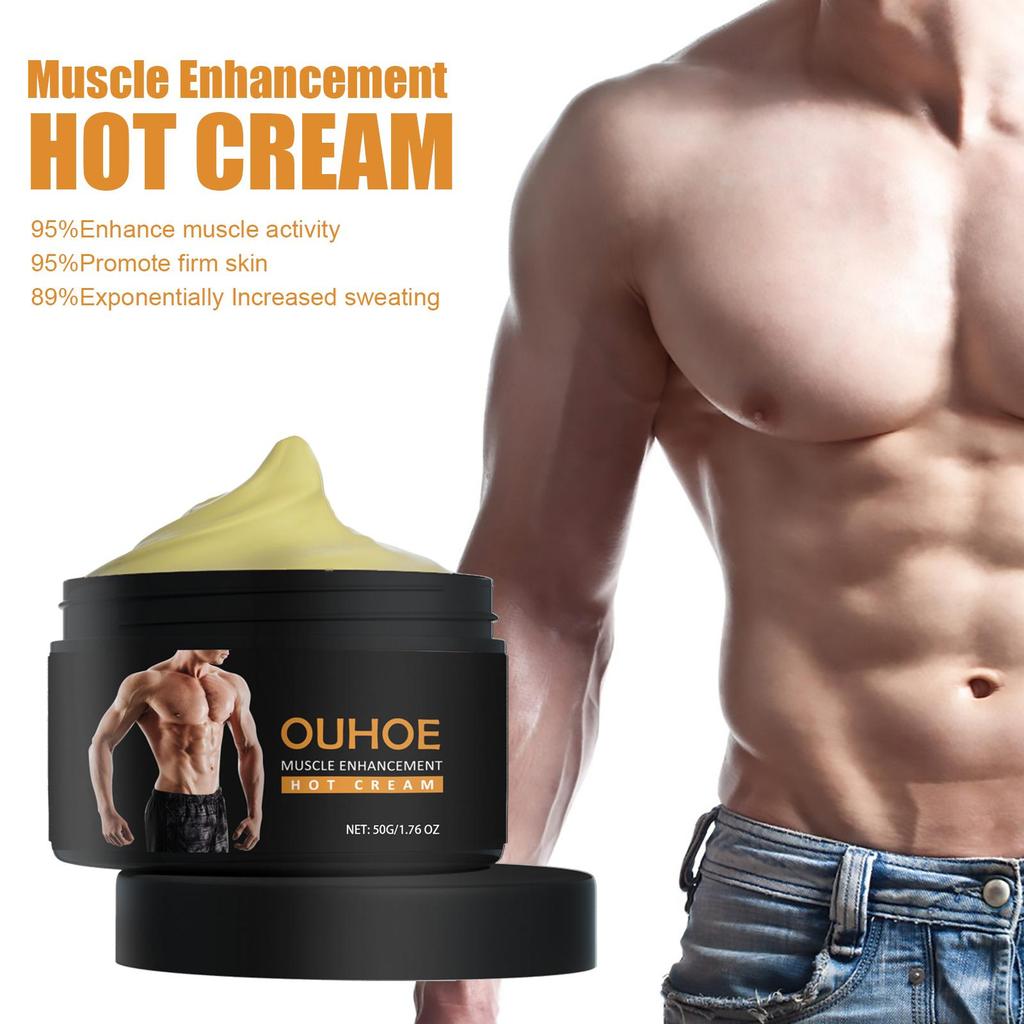 OUHOE Bauchmassagecreme Männer Muskelstraffung Festigung Bauch Magen Brust Haut Feuchtigkeitspflegecreme