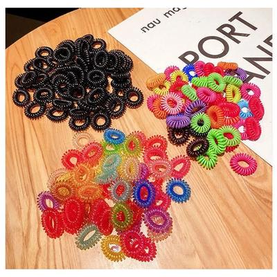ETN 5.5cm Large Capacity Spring Hair Tie 100-Pack Set Mark-Free Telephone Cord Hair Tie Cost-Effective Beauty Consumable Bulk