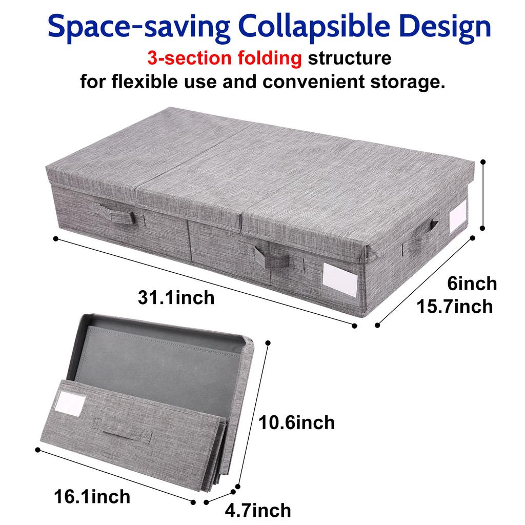 Storage Box with Lids Foldable Closet Blanket Toys Fabric Storage Containers