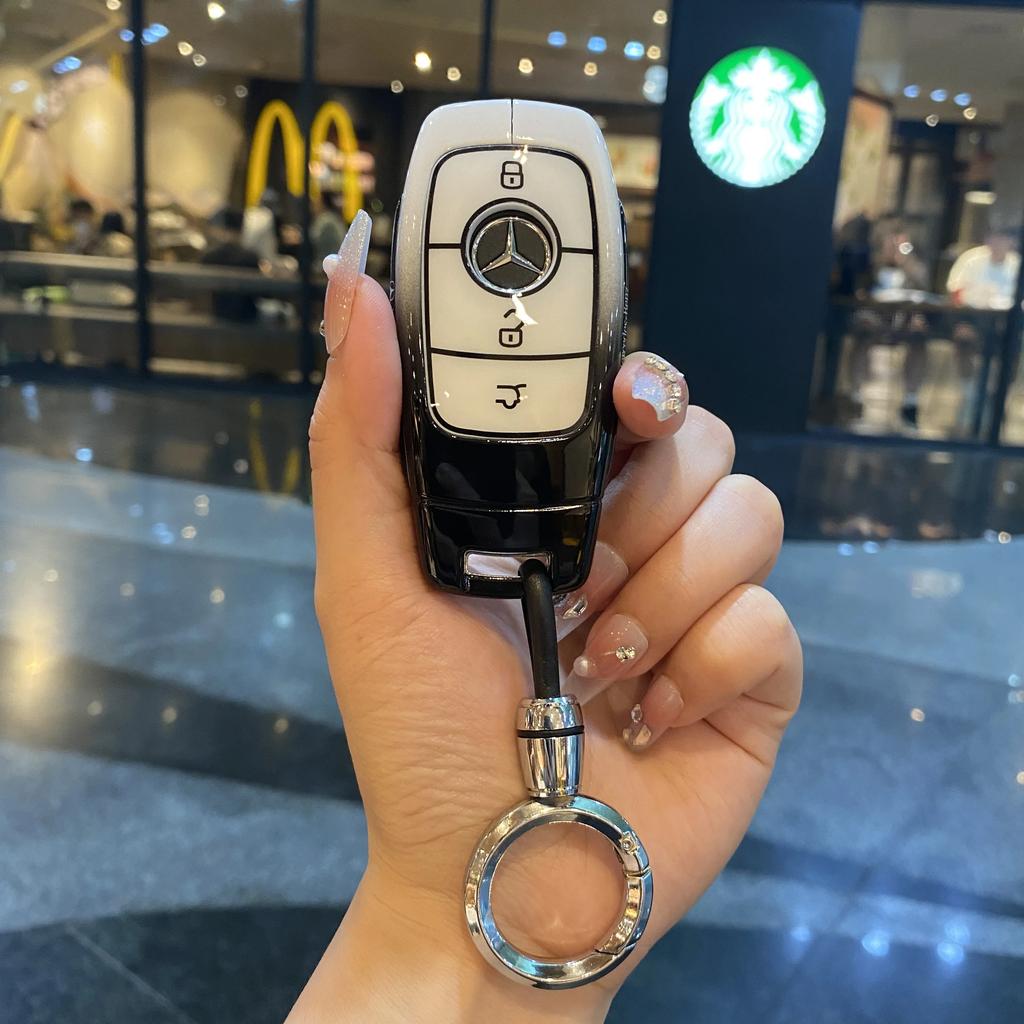 RPO5 Car Key Case Cover Key Bag For Mercedes Benz A C E S Class W221 W177 W205 W213 Car-Styling Holder Shell