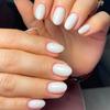 Glossy White Oval False Nails - 32 Pieces, High-Quality, Removable, Wearable Manicure