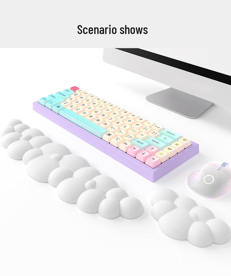 Cloud Memory Foam Handgelenkauflage für mechanische Tastaturen - Rutschfestes Desktop-Stützkissen zum Tippen im Büro