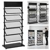 5 Tier Metal Floor Standing Tile Display Holder, Porcelain Display Stand Ceramic Tiles Sample Display Rack With Wheels