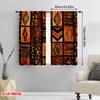 Set Of 2 Flat Printing Drapes African Tribal Fabric Without Electricity Party Decorations Perfect Festive Curtain Made Polyester Machine Washable