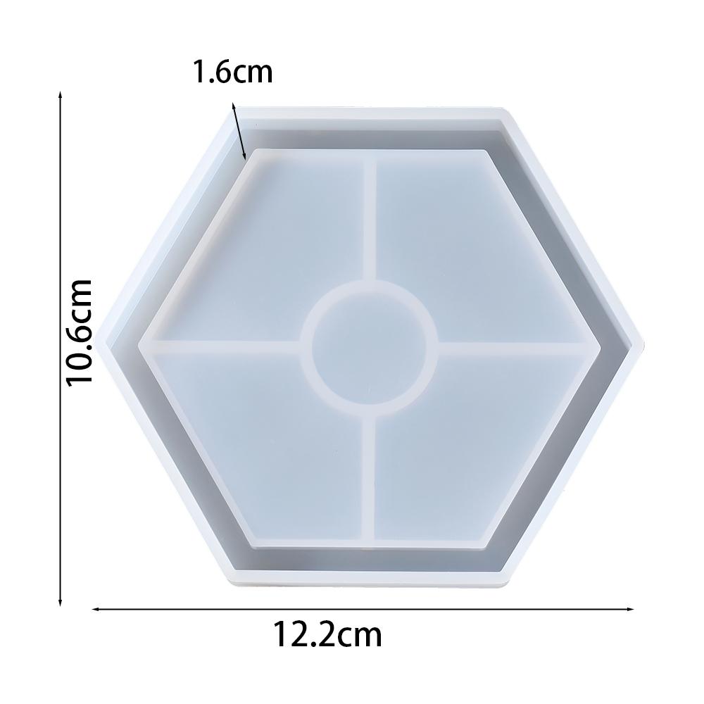 Ovales Tablett Silikonform Sechseckiger Untersetzer Epoxidharzform für DIY Schmuck Teller Aufbewahrungshalter Harzform Handwerk Heimdekoration