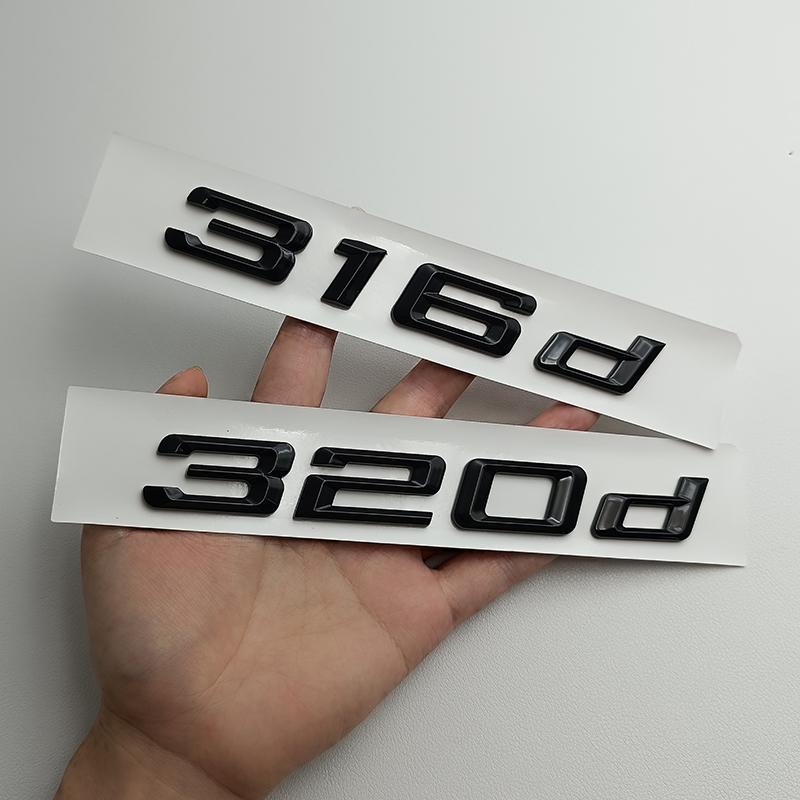 3D ABS Black Logo 318d 316d 325d 330d 320d Emblem Letters Car Sticker Rear Trunk Badge For E90 E46 E91 E92 E93 F30 Accessories