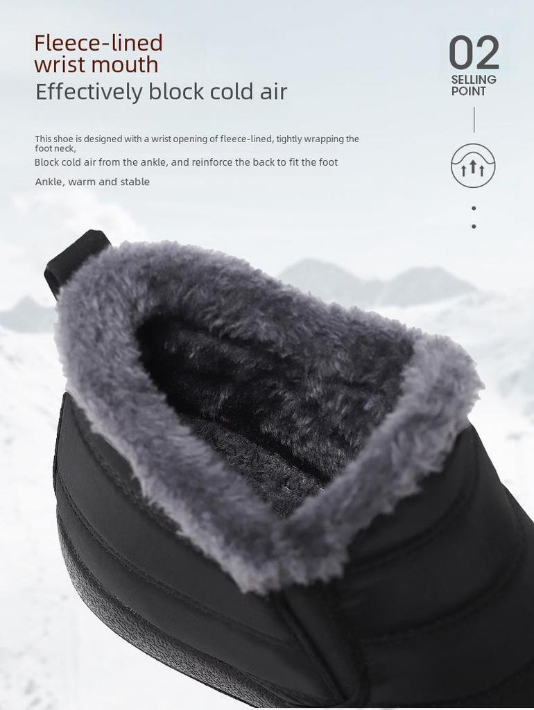 Zimowe bawełniane buty: Pluszowe, Ciepłe, Duży Rozmiar, Casualowe Śniegowce dla Par