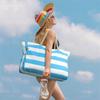 Women's Handbag Large Capacity Stripes Tote Pouch for Women Foldable Beach Bag Waterproof and Sand Resistant Travel Bag
