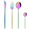 Western Purple Silver Tableware New Dinnerware Set 4Pcs Stainless Steel Kitchen Knife Fork Spoon Complete Cutlery Flatware Set