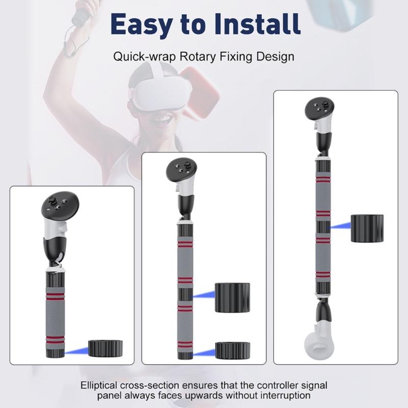 VR Sabers Handle Accessories and Long Stick Handle Extension Grips for 3 VR Controllers