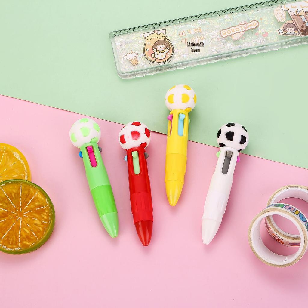 Cartoon Football Ballpoint Pen - Multi-color Press-type for Students and Journaling