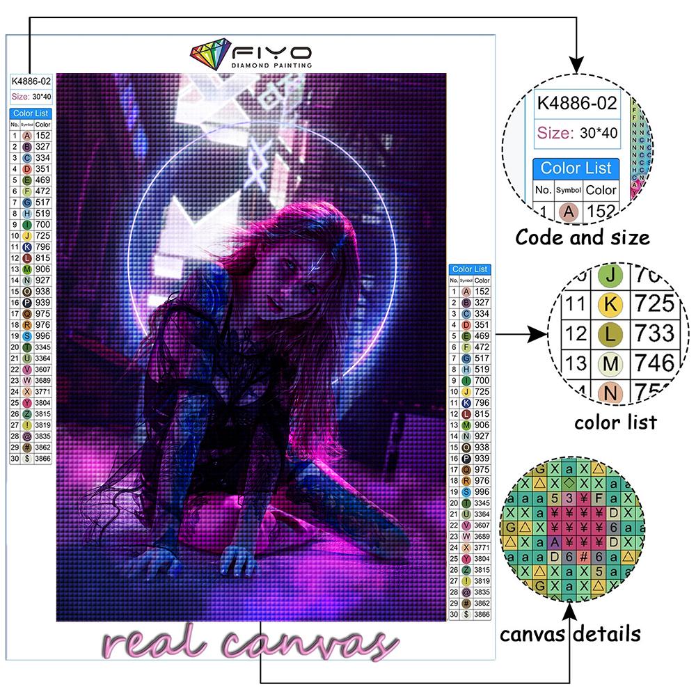Popular 5D Diy Cross Stitch Cyberpunk Sexy Art Painting Full Drill Cross-Stitch Crafts Kit Wall Sticker Home Decor