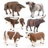 Pvc Farm Detailed Animal Models With Realistic Swiss Brown Cow And Strong Bull Longhorn