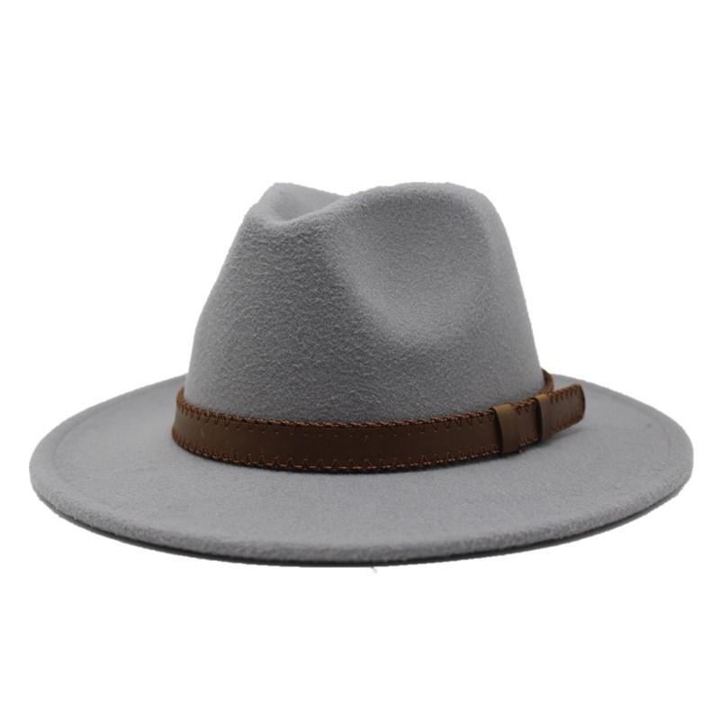 61Cm Large Size Woolen Jazz Hat Top Hat Retro Flat-Brimmed Big Eaves Hat