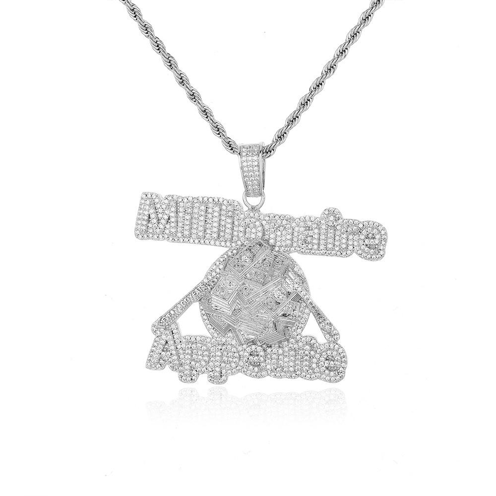 

European and American hip hop Millionaire large pendant personalized copper diamond zircon trend accessories spot