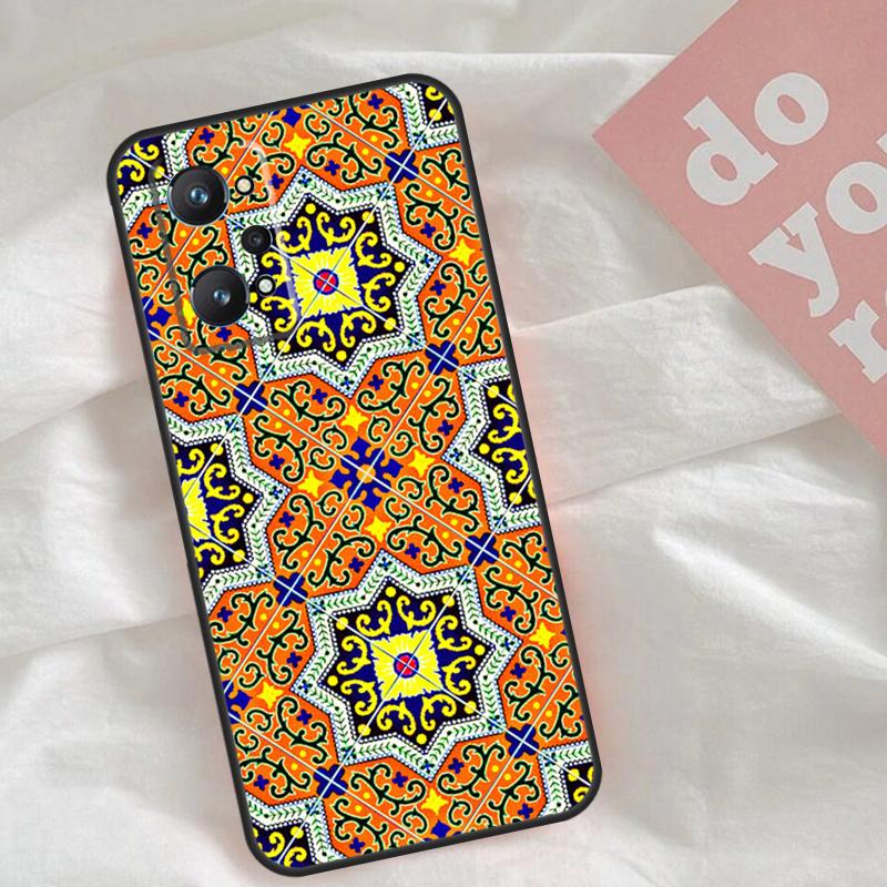 Moroccan Mosai Tile Pattern Case For Realme C51 C75 C63 C61 C55 C53 C35 C65 C67 C71 15 11 12 13 14 Pro Plus GT6 GT7 Pro