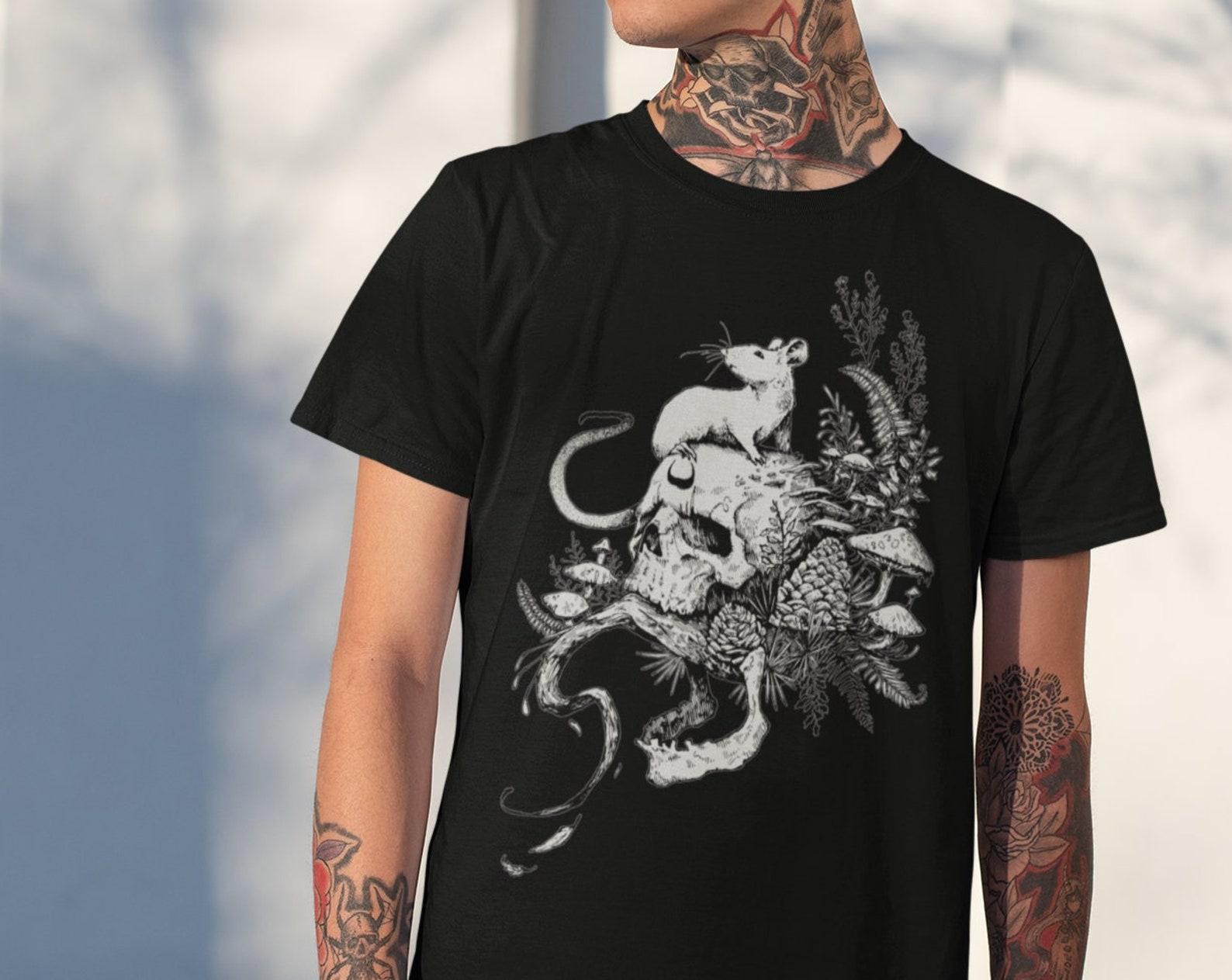 Skull and Mouse Dark Goth T-shirt XL