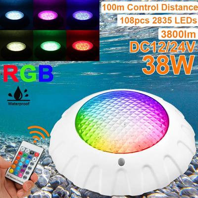 RGB Led Yüzme Havuzu Işık 38W Led IP68 Su Geçirmez Sualtı Işık AC/DC 12V Gölet Işıkları Havuz için LED Spot Işığı