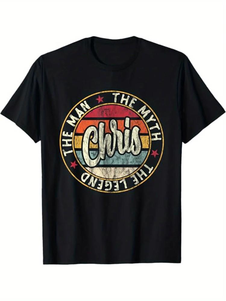 Mens Chris The Man The Myth The Legend First Name Chris T-Shirt, 100% Cotton Unisex T-Shirt M