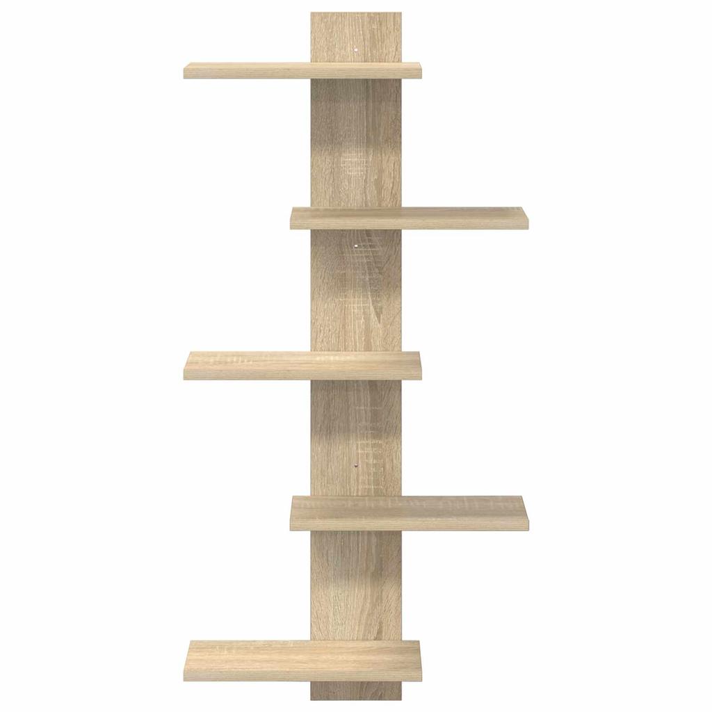 Wall Shelf Sonoma Oak 48.5 X 15 X 101 Cm Engineered Wood