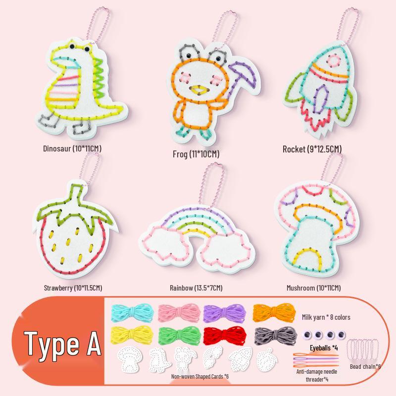 Montessori DIY Threading Toy Kit: Kindergarten Non-Woven Fabric Sewing Set