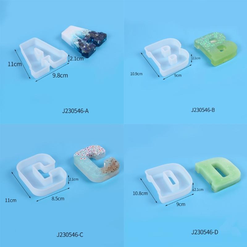 Alphabet Silicone Casting Mould Resin Letter Mold Keychain Pendant Capital Table Ornament Epoxy Mold DIY Jewelry Craft