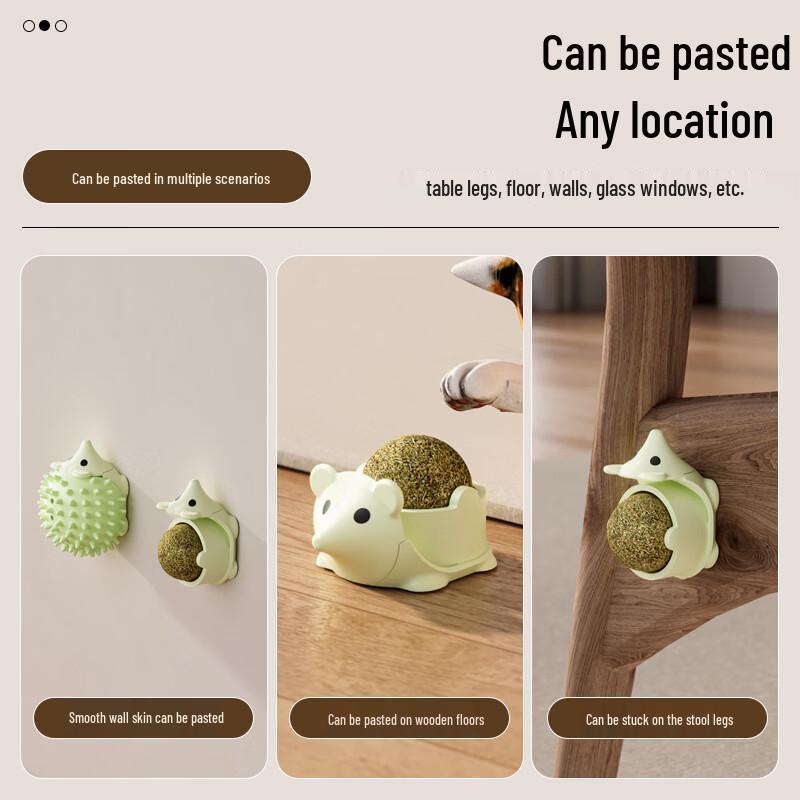Wuto Hedgehog Catnip Wall Ball Scratcher