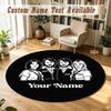 Round Rug Custom NameABBA Pattern Non Slip Carpet Home Floor Decor