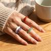 Elegante Kristallstein-Bandringe Natürlicher Kristallschmuck Persönlichkeits-Minimalistischer Ring für Damen