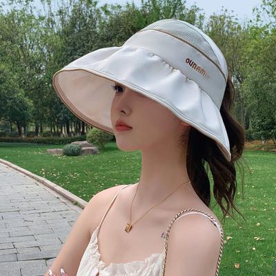 Ademende mesh zonbescherming zonnehoed zomerhoed dames outdoor sport reizen lege top hoed effen kleur eenvoudige zonnehoed