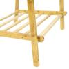 Foldable bamboo hanger with two shoe shelves, shelf, stand, hallway hooks
