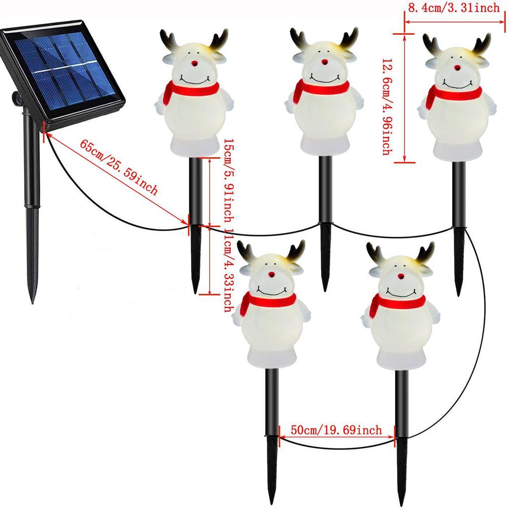 Solar Santa Claus LED Garden Stake Lights for Outdoor Lawn and Courtyard