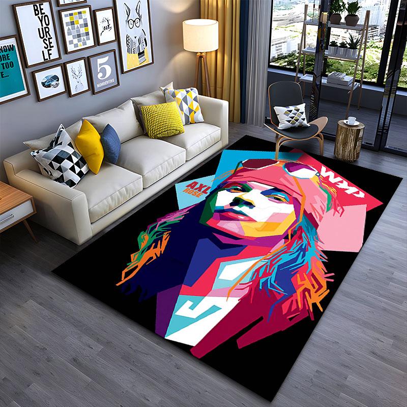 Colorful Pop Art Portrait Carpet suitable as a non-slip mat for the living room or bedroom sofa
