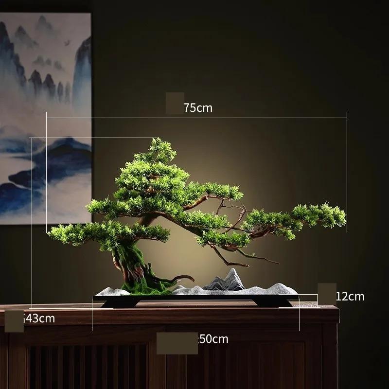 Simulated Welcome Pine Ornament New Chinese Entrance Living Room Office Hotel Clubhouse Decorative Landscape Landscaping