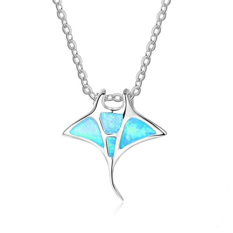 Ozean-Serie Künstlicher Teufelsfisch Halskette - Personalisierte und Kreative Halskette blau