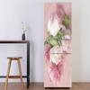 White Flower Fridge Door Decorations Elegant Flowers Refrigerator Sticker Self Adhesive Wall Stickers Vinyl Wallpaper Mural Art